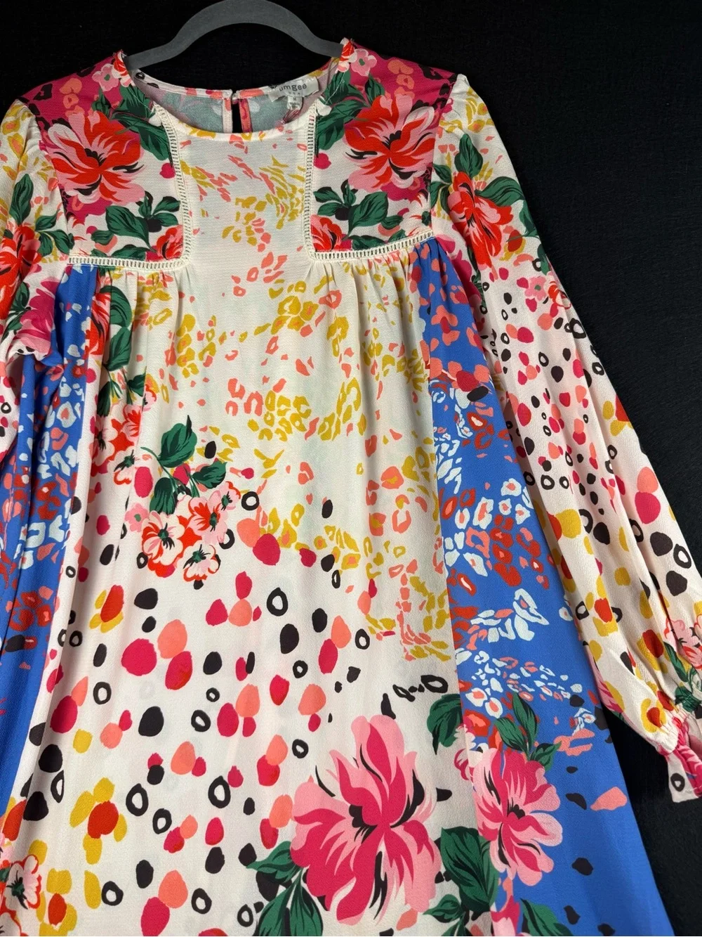 NWT Umgee C2478 Floral Patchwork Boho Babydoll Tunic Dress Medium
